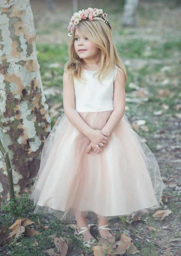 tea length tulle flower girl dress Ivory Sleeveless Tiered 5805 Available Size White Flower Girl Dress -