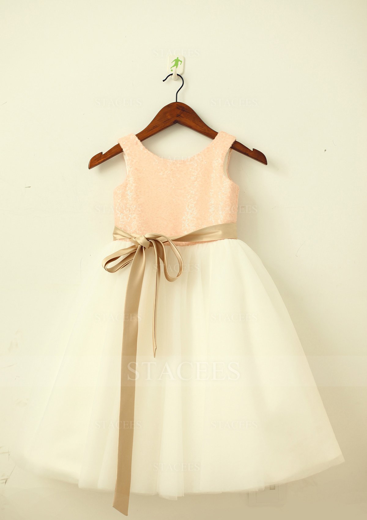 Vestido línea a/princesa escote redondo tul hasta la rodilla vestido de pajecitas