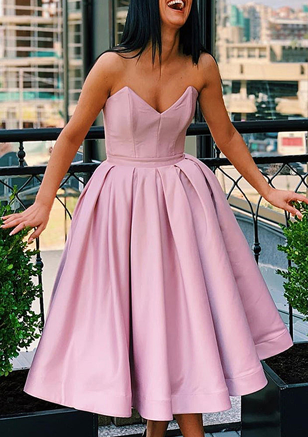 tea length homecoming dresses Red Stars Sweetheart Tea Length Formal Dress