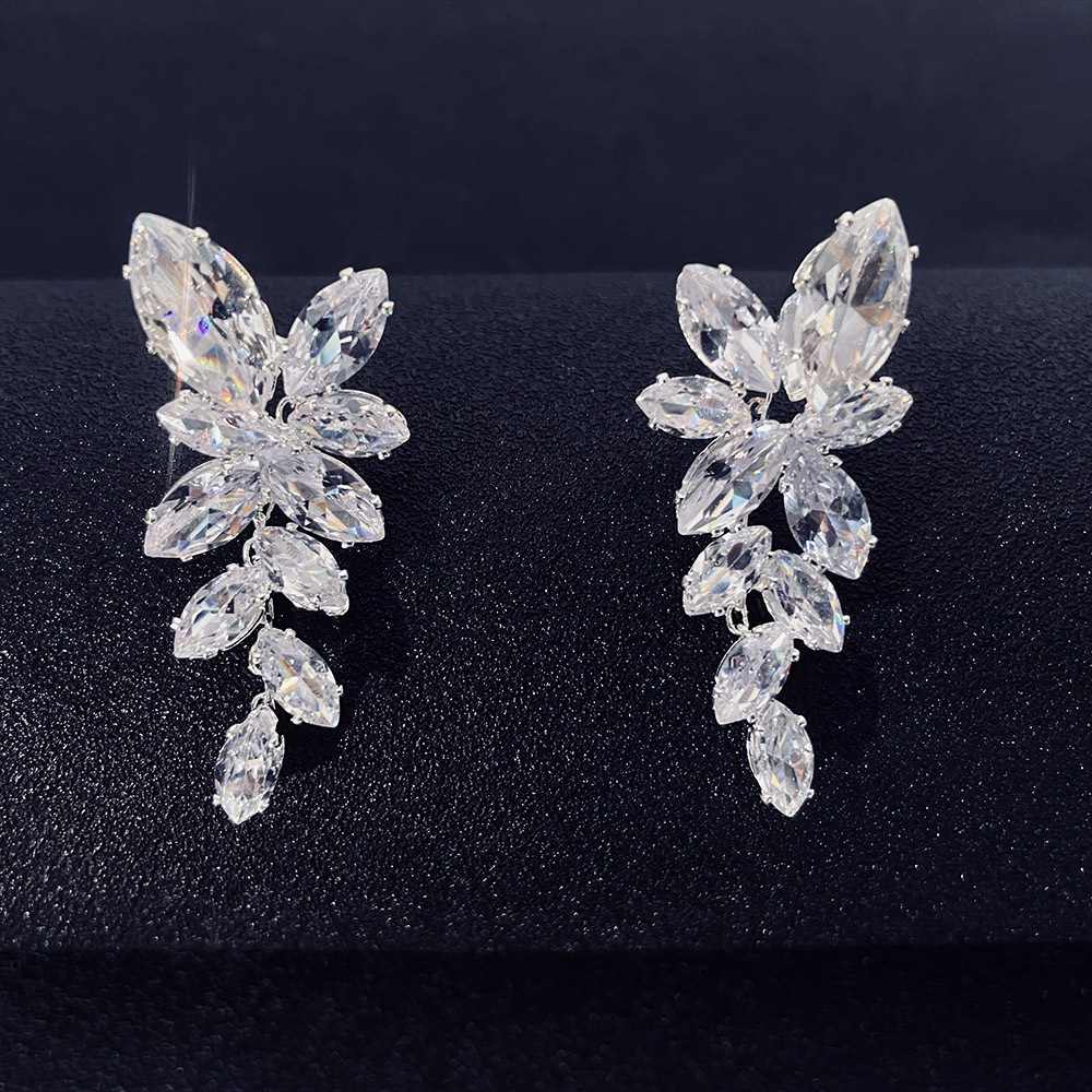 Silver Exquisite Shining Ladies' Pierced Earrings