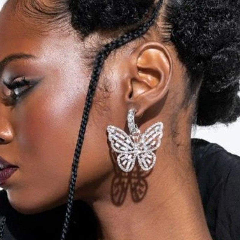 Unique boho zircon boucles d'oreilles 