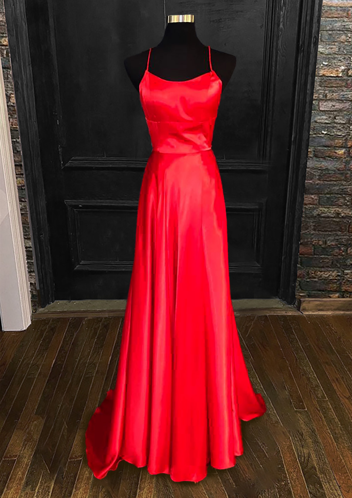 Robe trapèze carrée charmeuse ras du sol robe de bal