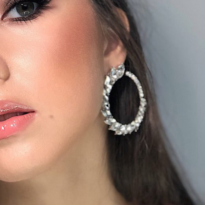 Preciosos espléndidos elegantes zirconio cúbico rhinestones pendientes