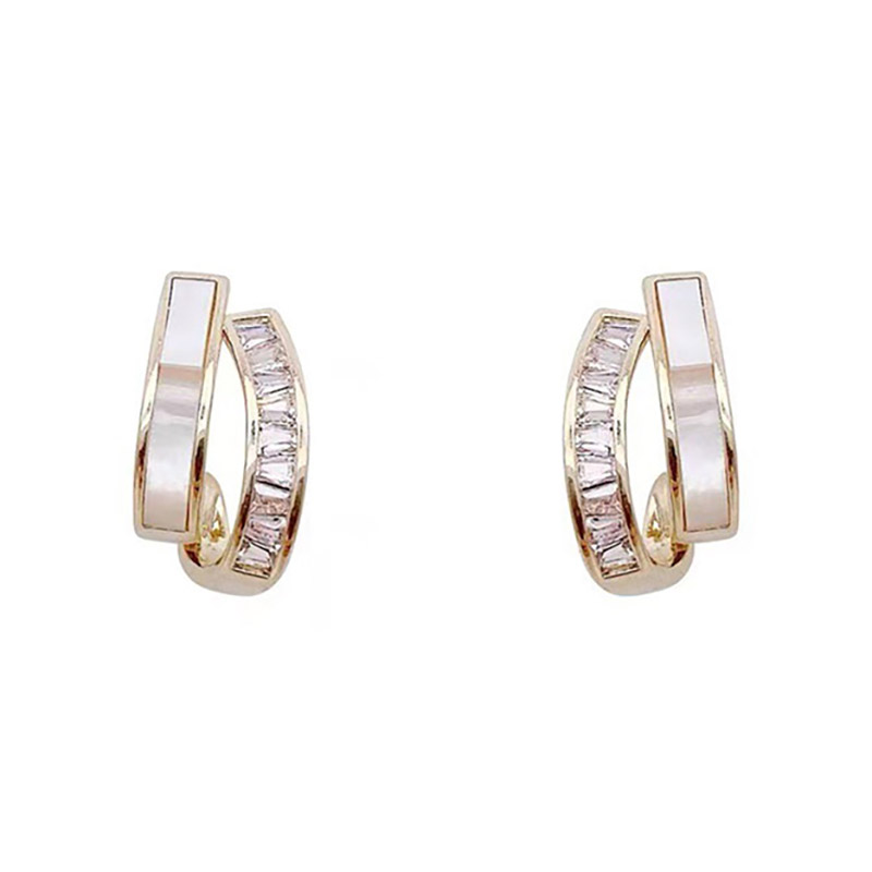 Attractif à la mode étincelant argent s925 zircon boucles d'oreilles 