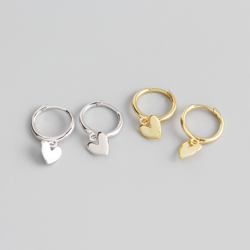 Básicos elegantes dulce S925 plata pendientes