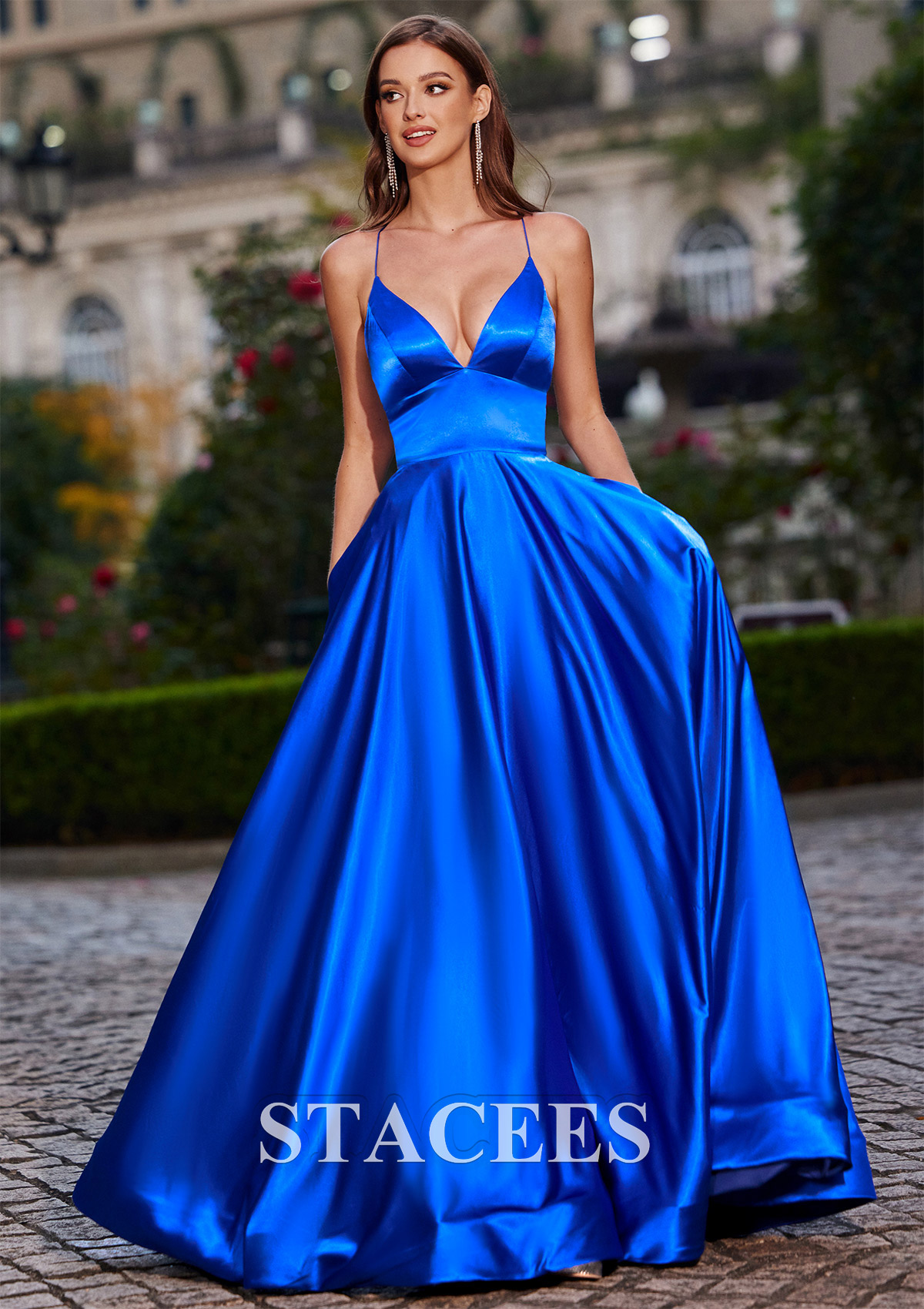 blue aline dresses Briac Powder Blue A-line Midi Dress
