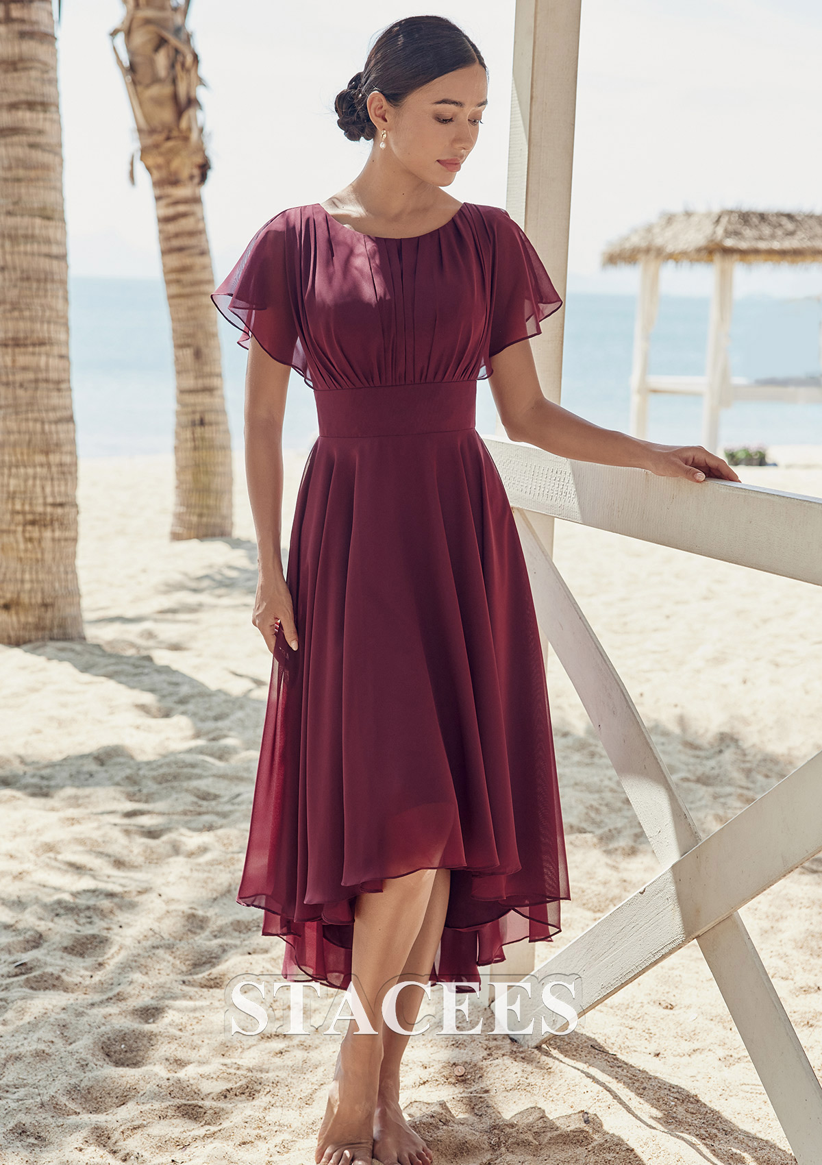 a line bridesmaid dresses short A-line Navy Blue Bridesmaid Dress Short Bridesmaid Dress Chiffon Party Dress Homecoming Dress (BM8515) DaisyFormals-Bridesmaid and Formal Dresses in 59+ Colors