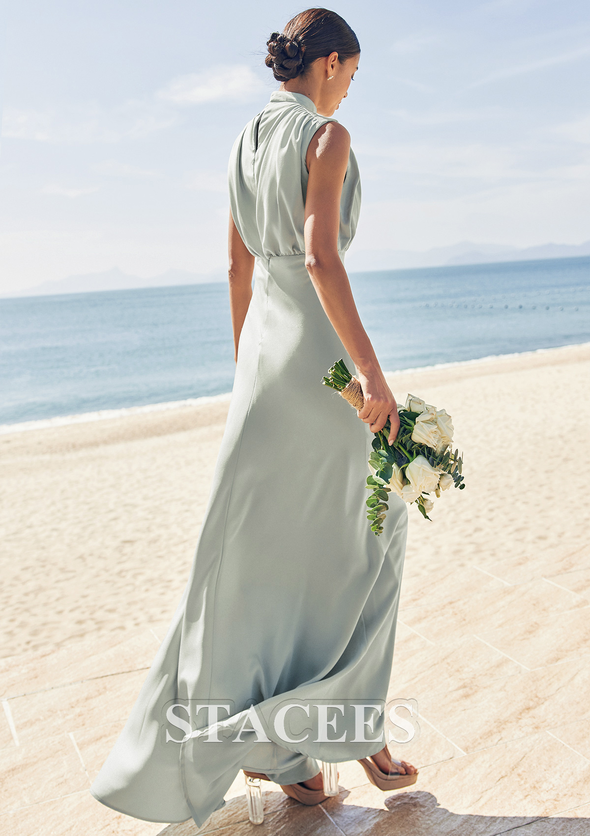 high neck green bridesmaid dress Green High Neck Bridesmaid Dresses