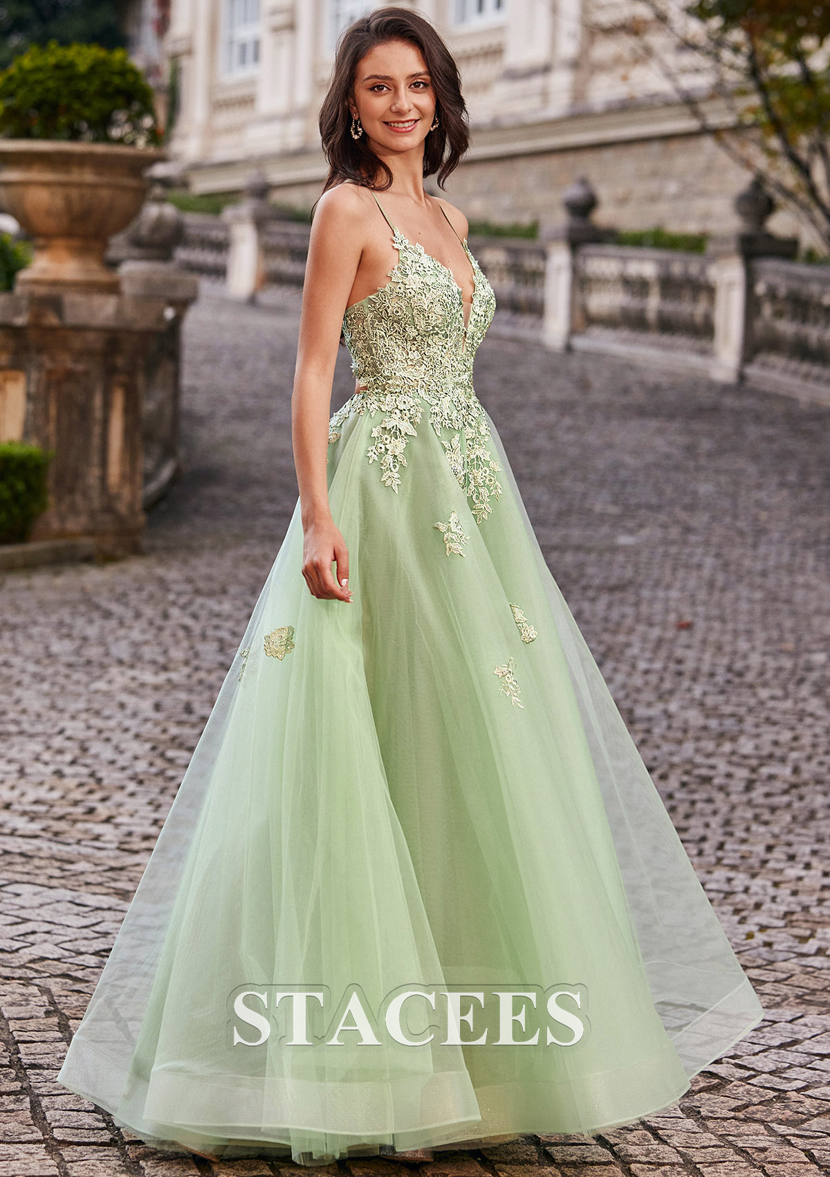 beading tulle prom dress Lady Black Tie - Marisol Gown - Pearl Beaded Glitter Tulle Ball Gown