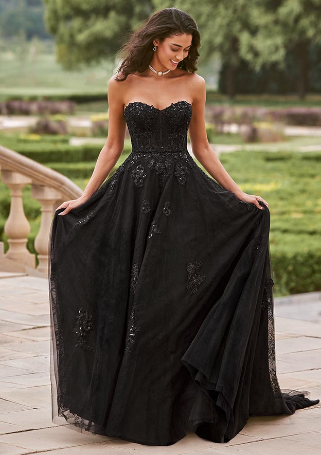corset wedding dress black Glitter Lace Tulle Sweetheart Corset Court Black Wedding Dress