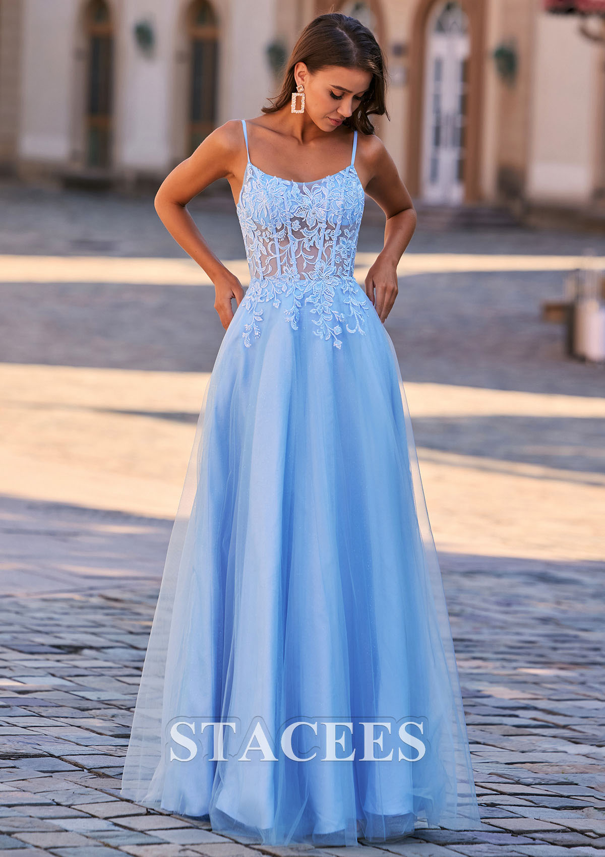 a line scoop prom dress Red