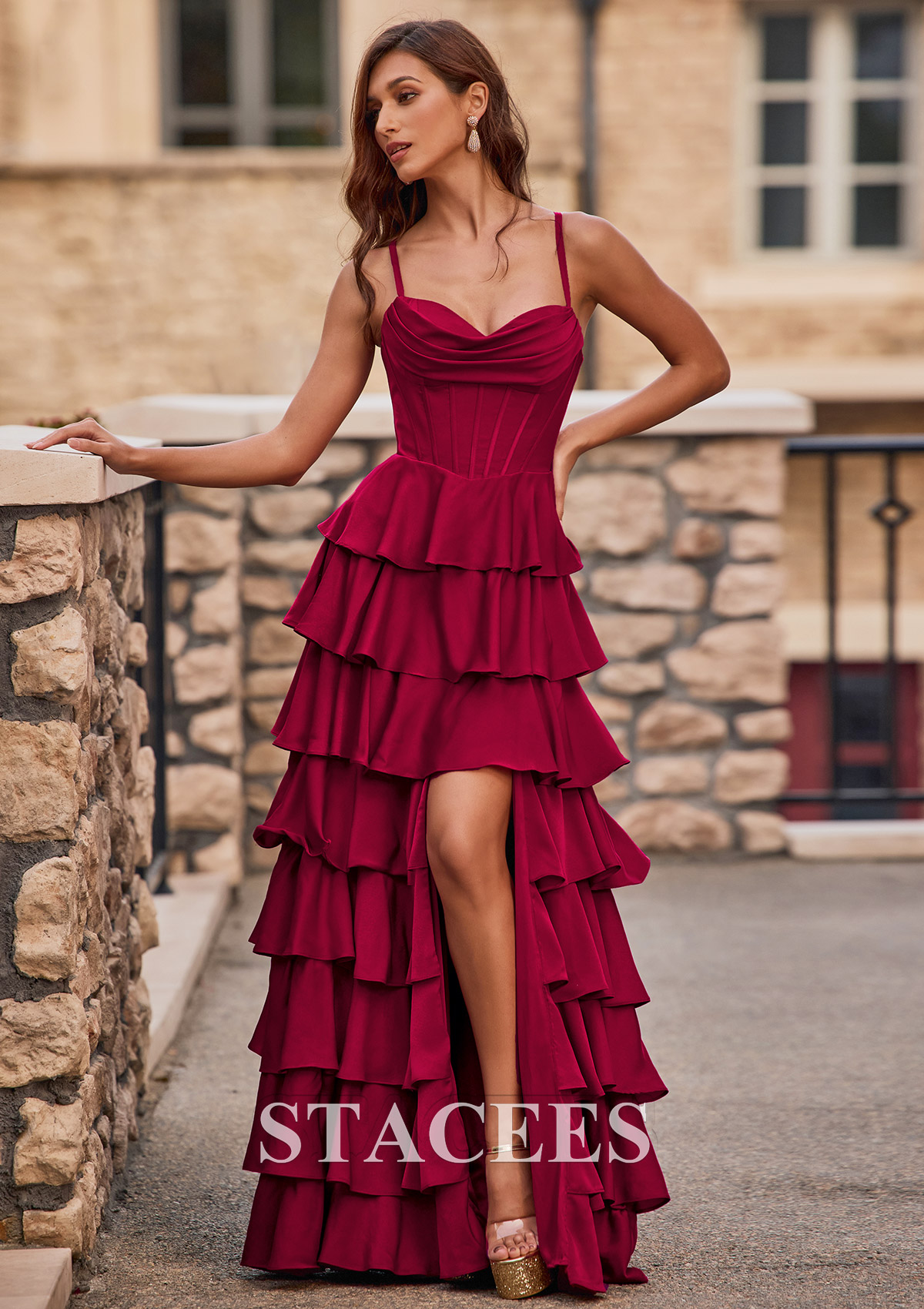 stretch satin prom dress Lady Black Tie - Sawyer Stretch Satin Evening Gown