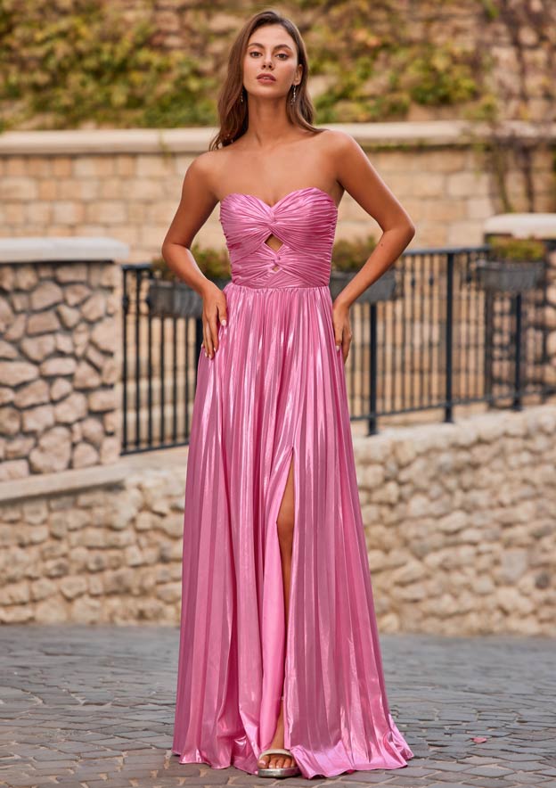 strapless keyhole metallic pleated a-line prom dress with slit Stacees Black Corset Fashoft Backless Cami Dress The train closes the cf-type-homecoming-dress Color:Yellow