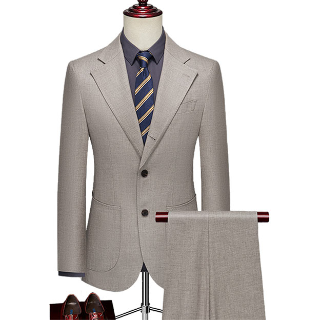 Revers cranté simple boutonnage 2 pièces costume homme pour mariage