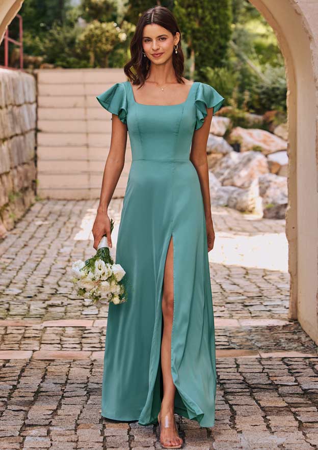 flutter sleeve bridesmaid dress Dusty Rose Bridesmaid Dress Crepe Size XS