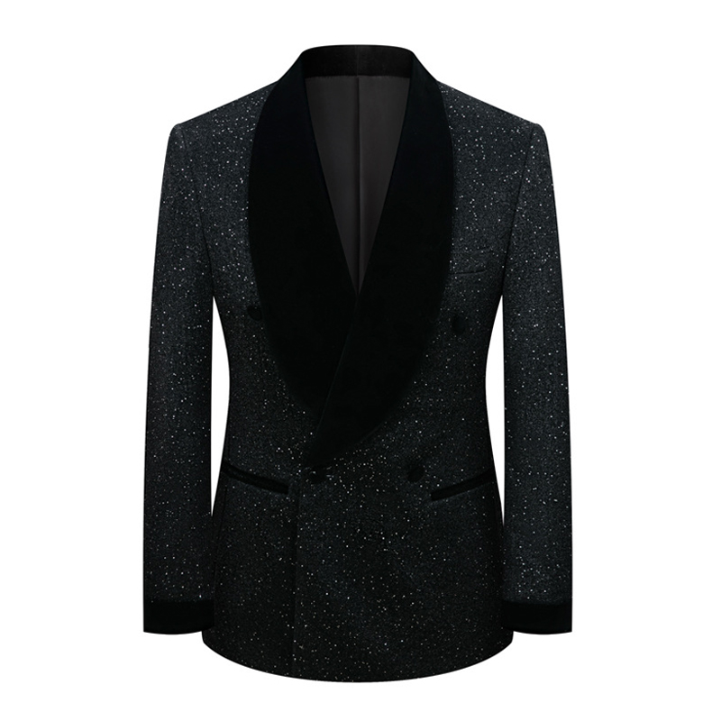 Black Shawl Lapel Single Breasted 2 Piece Men's Prom Suit - STACEES