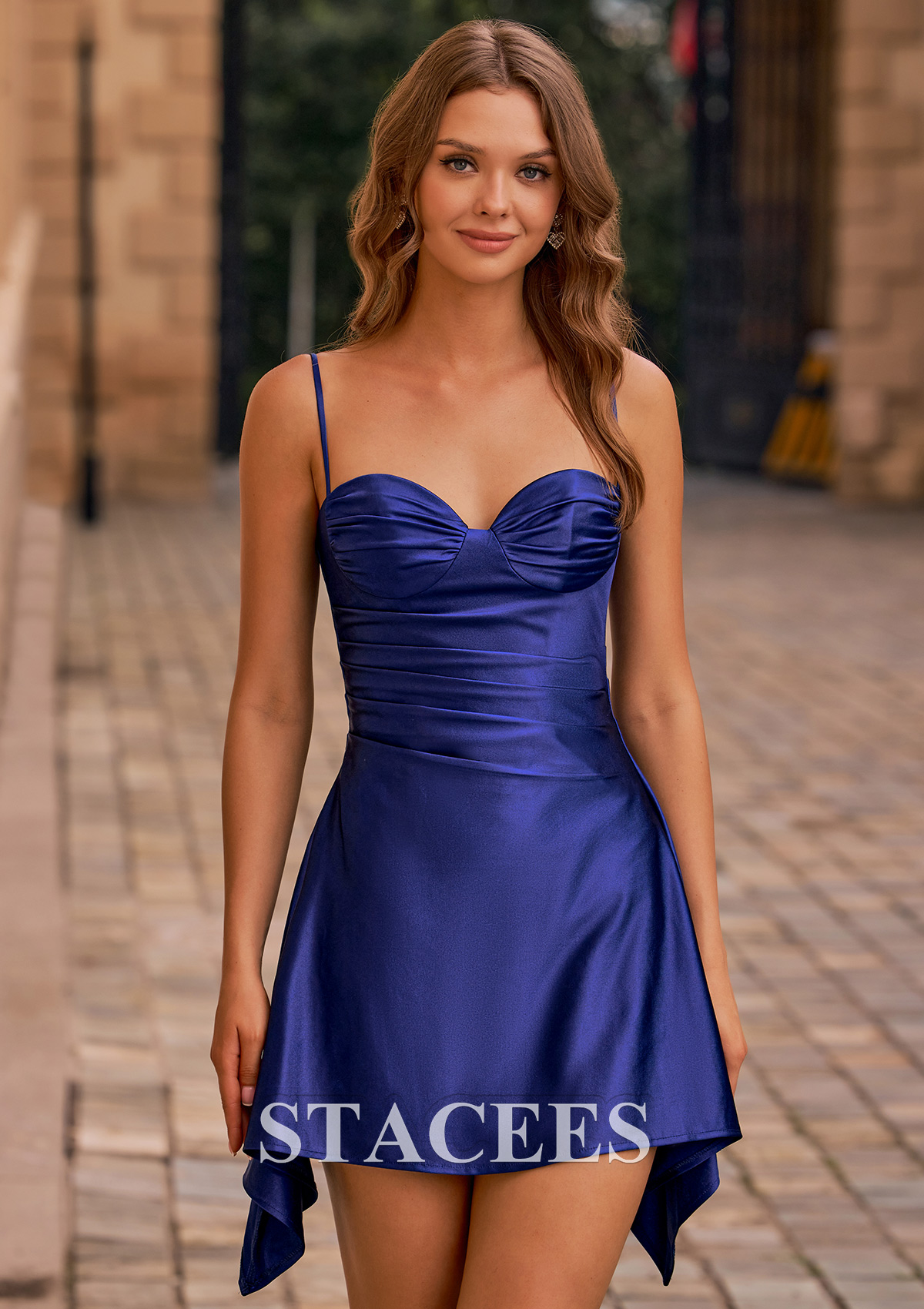 satin homecoming dresses 2025 Short White Satin Ruffle Homecoming Dress