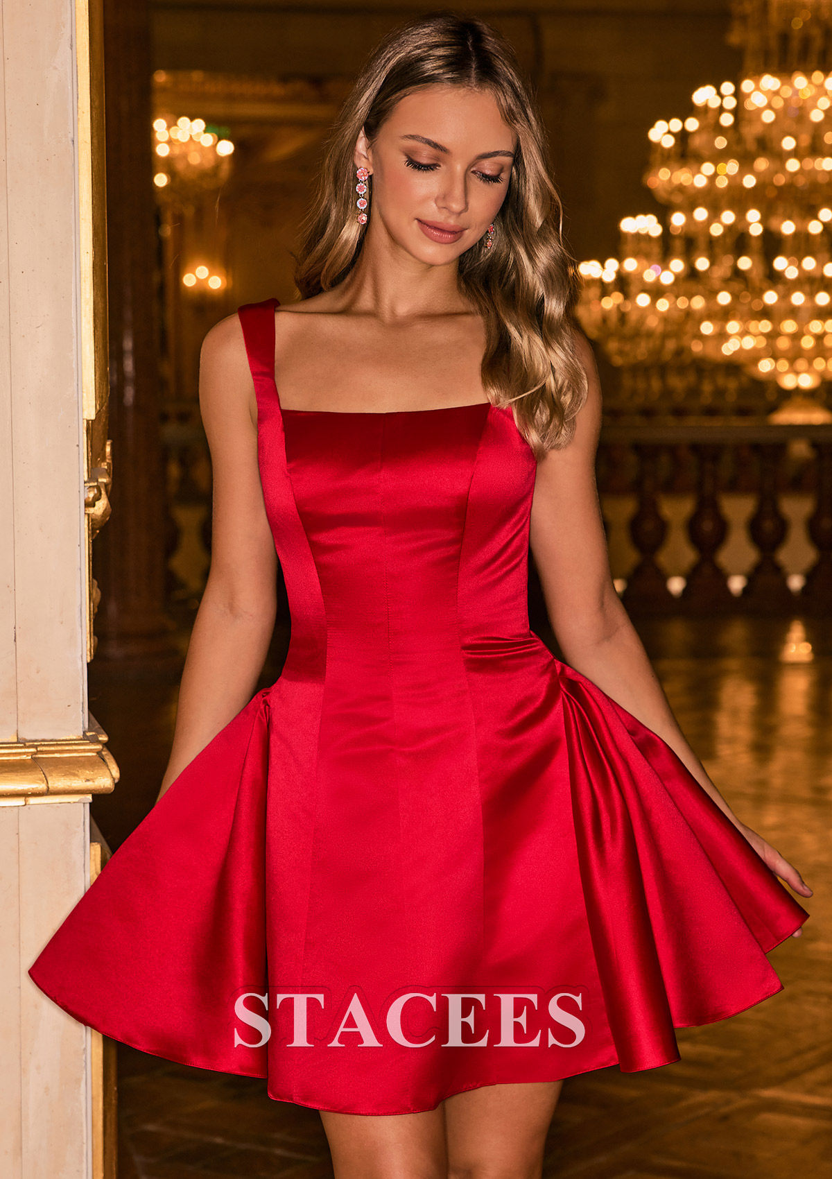 fit and flare dress hoco Pink Mini A Line Simple Homecoming Dresses Fit and Flare Skater Dress ARD1731