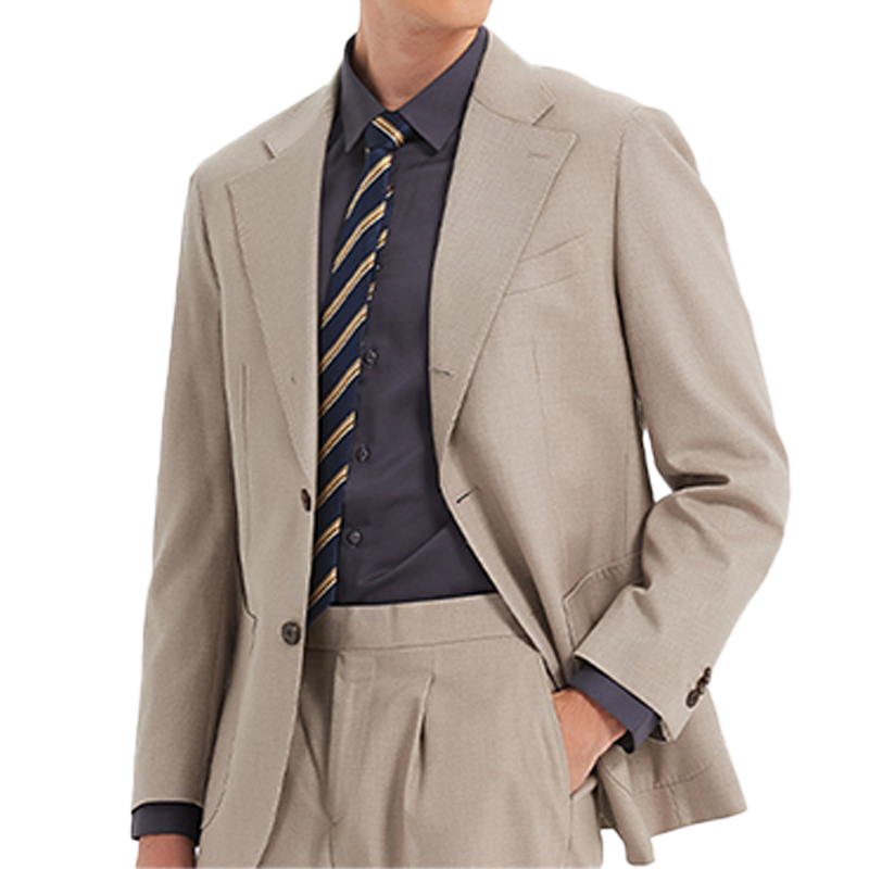 Sand Notch Lapel Single Breasted 2 Piece Men's Wedding Suit - STACEES