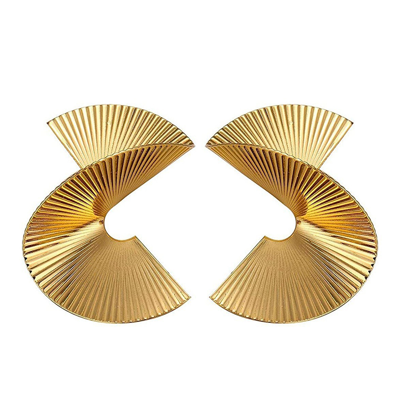 Gold Stylish Vintage Women's Stainless Steel Earrings - STACEES