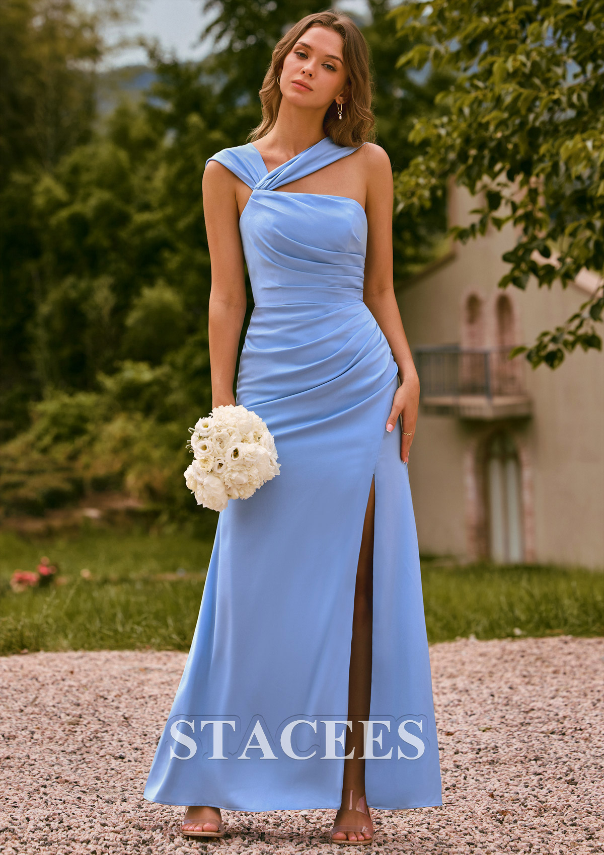 open back bridesmaid dress Chic Chiffon Halter Bridesmaid Dress with Open Back Detail