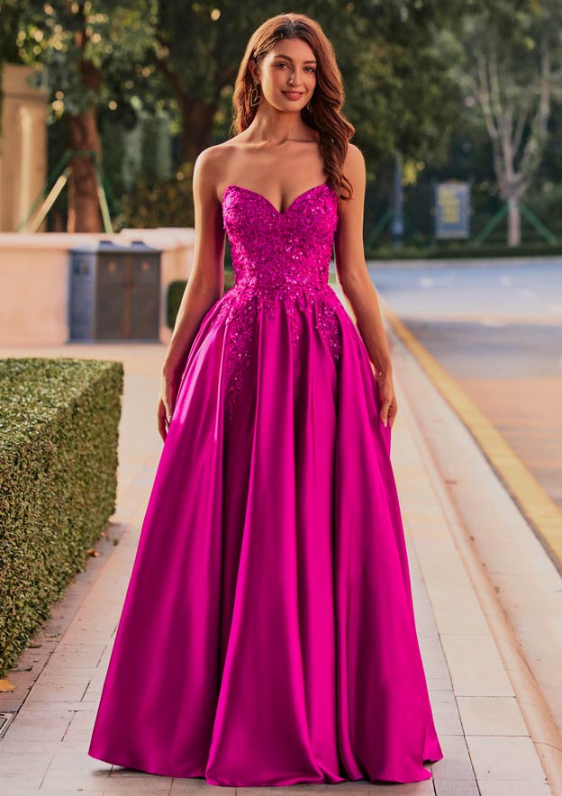 evening dress a line A-line Off-Shoulder Embroidered Ball Gown Prom with Detachable Straps S8988P - Prom Dresses Color:Lavender Achieve glamorous perfection Embroidered Sequin Summer Dress for Women