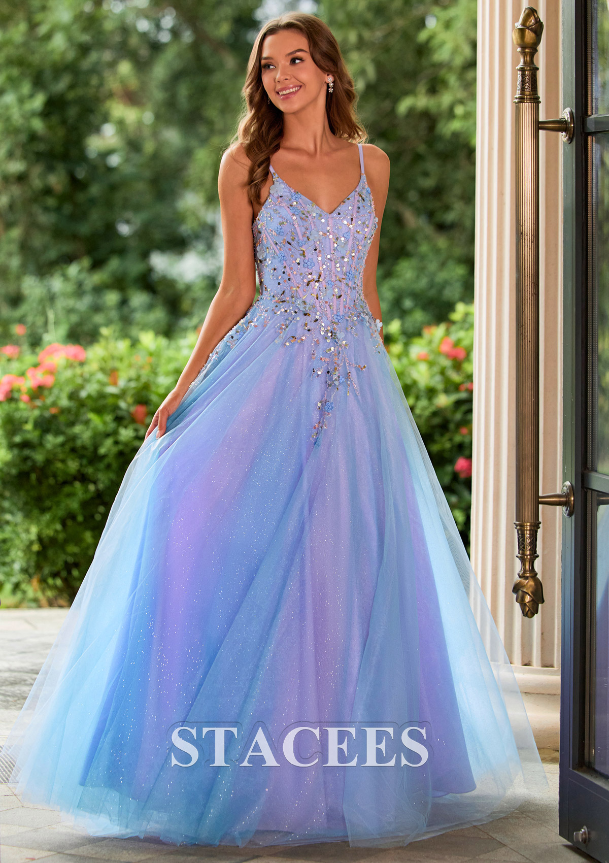 space prom dress Lilac Mermaid Spaghetti Straps Lace Up Back Prom Dress