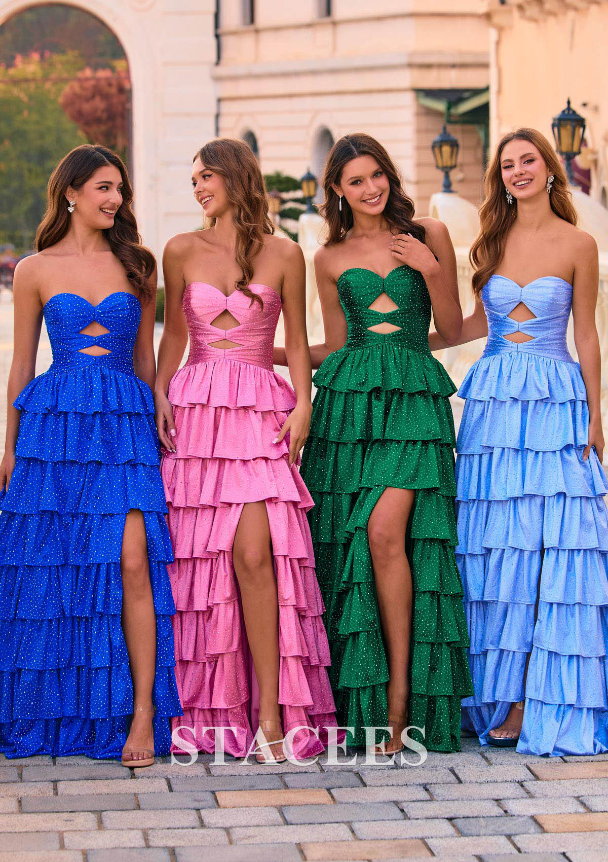 Esmeralda Vestido línea a cuello de corazón seda como el satén hasta el suelo vestido de graduación - STACEES