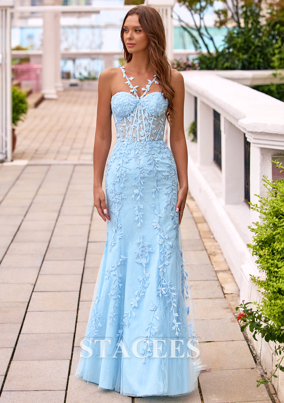 lace embroidered prom dress Sparkly Plunging V Neck Floral Lace Sequins Embroidered Prom Dress with  Slit S8954P - Prom Dresses