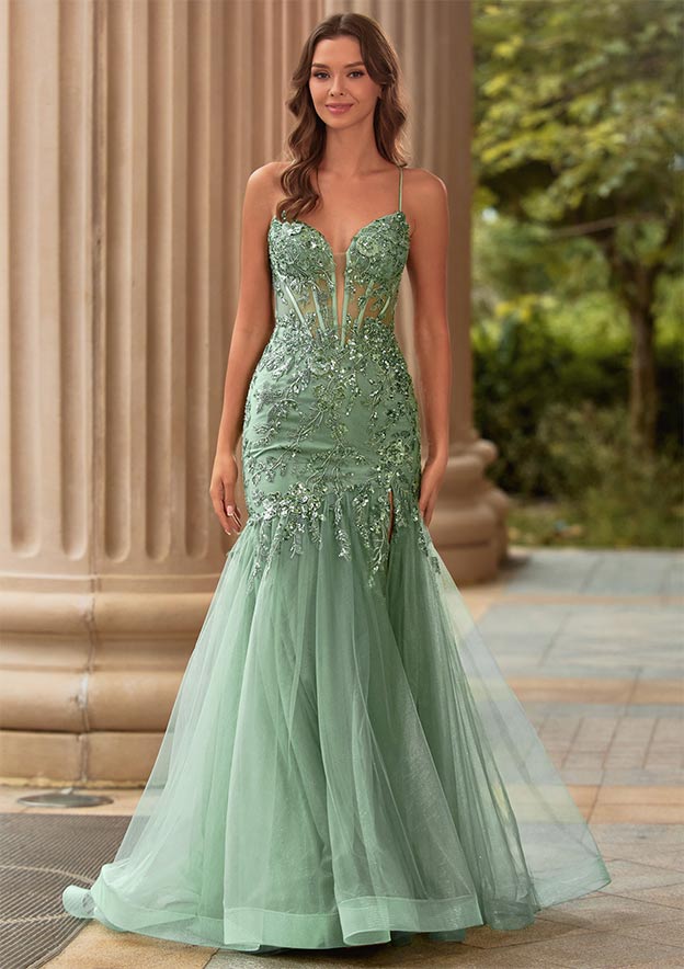 sparkling mermaid prom dress Long Glitter Mermaid Formal Prom Dress 4337 Gold / XSmall