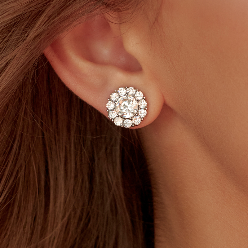 Attractive Exquisite Ladies' Alloy Earrings with Cubic Zirconia