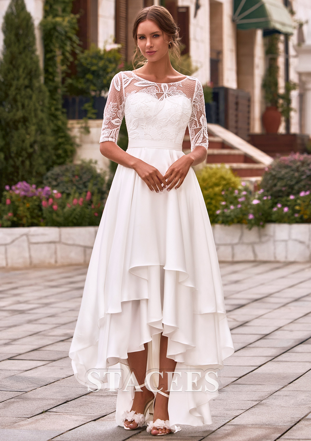 dress a line skirt Off Shoulder Ava Gown with A-Line Skirt