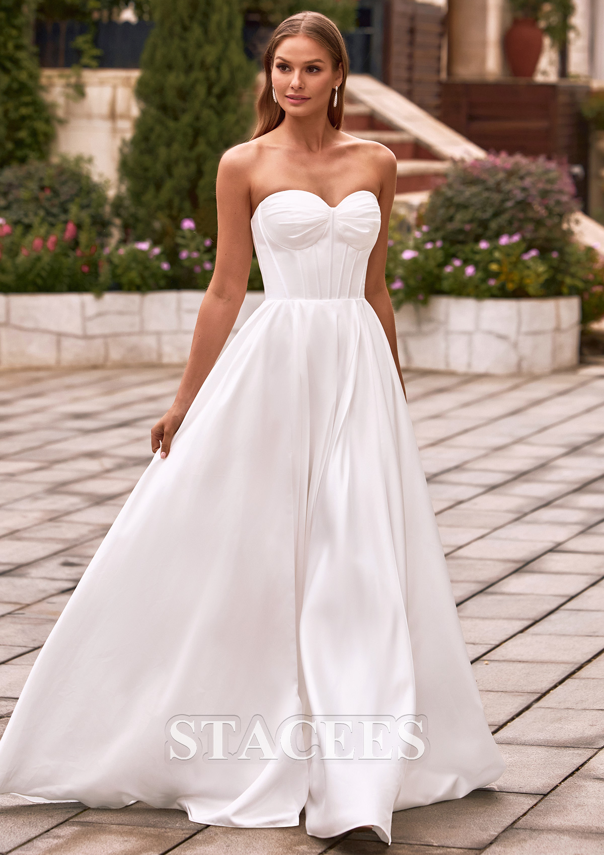 lace sweetheart wedding dress with straps Sweetheart Lace Fit-and-Flare Wedding Dress