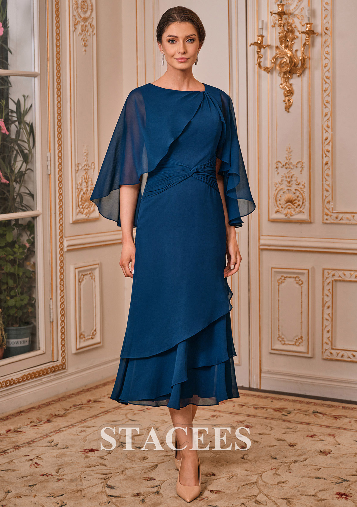 silk chiffon mother of the bride dresses Mother of the Bride Dress 2026 Sheath V-neck Sleeveless Dusty Blue Chiffon Long